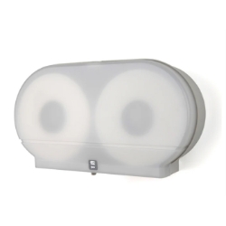 Palmer Fixture RD0323-03 White Translucent 7.5" Mini Twin Toilet Tissue Dispenser