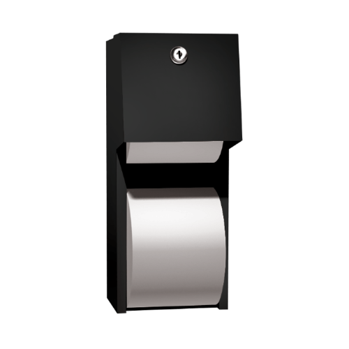 American Specialties 0030-41 Matte Black Twin Toilet Tissue Dispenser