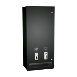 ASI&reg; 0864-41 Matte Black Stainless Steel Surface Mounted Sanitary Napkin / Tampon Vendor