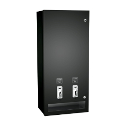 ASI&reg; 0864-41 Matte Black Stainless Steel Surface Mounted Sanitary Napkin / Tampon Vendor