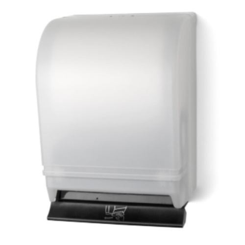 Palmer Fixture TD0216-03 White Translucent Push Bar Towel Dispenser with Auto-Transfer
